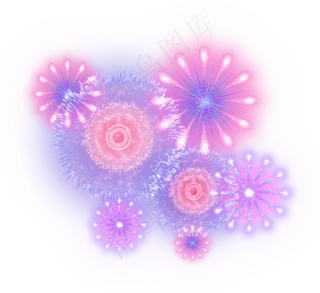 浪漫彩色晚会烟花