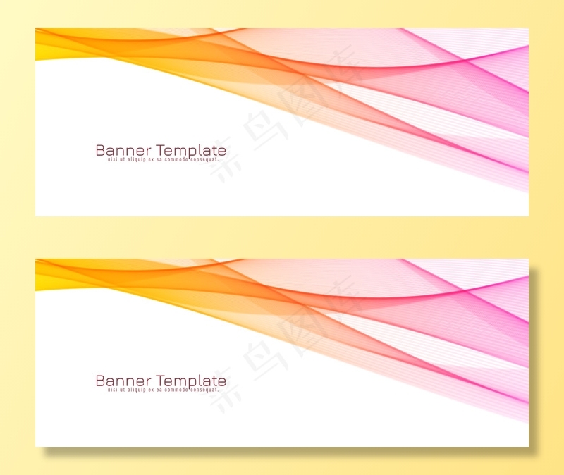 抽象装饰波设计横幅banner