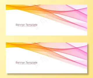 抽象装饰波设计横幅banner