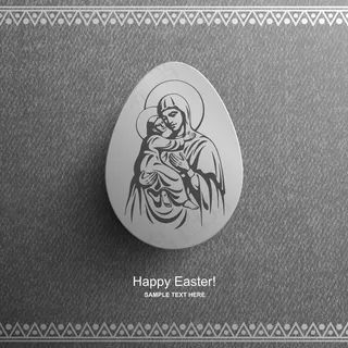 复活节卡片，印有圣母玛利亚和耶稣基督的照片，复活节背景，