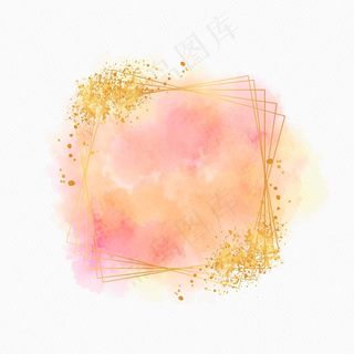 闪闪发光的水彩金框
