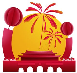 扁平国庆中秋节