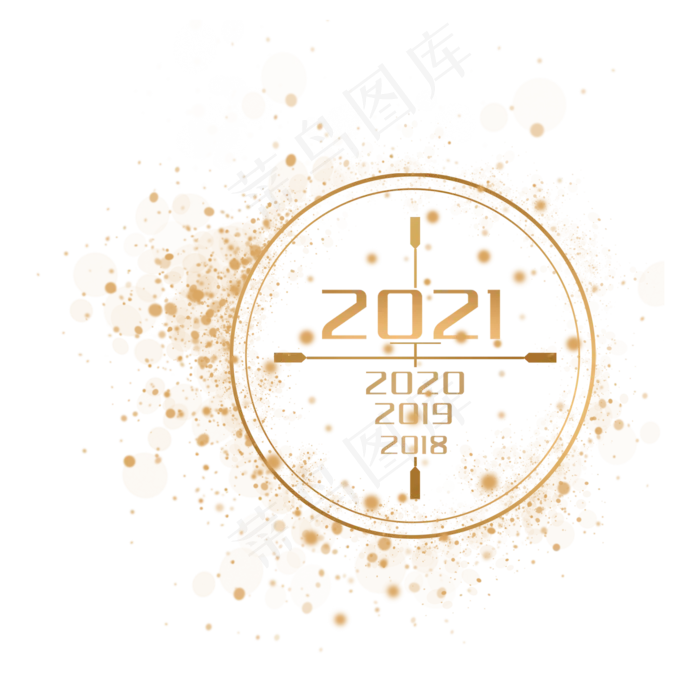 2021元旦新年金色跨年装饰(2000X2000(DPI:300))psd模版下载