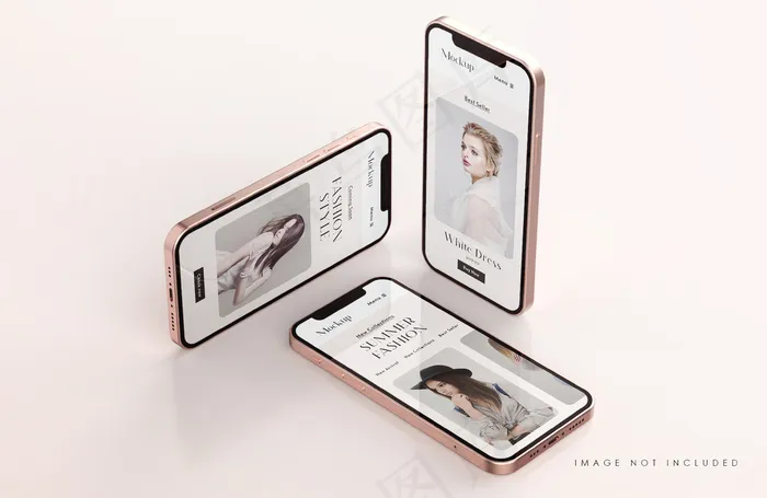 红色和金色手机屏幕实物模型样机与手机app移动应用程序app演示模板psd模版下载
