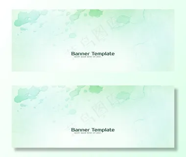 抽象水彩质感柔和的绿色横幅banner 抽象水彩质感柔和的绿色横幅banner