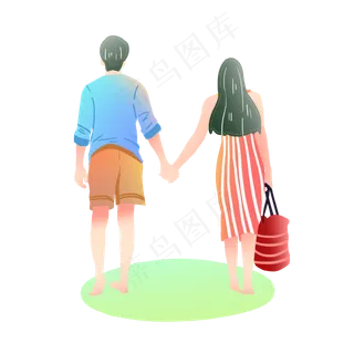 七夕情侣背影素材