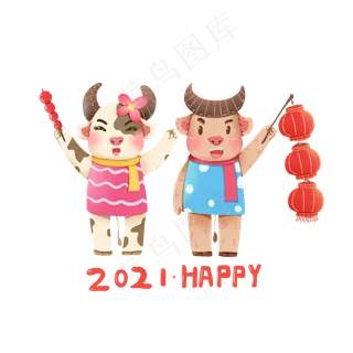 牛年春节卡通牛