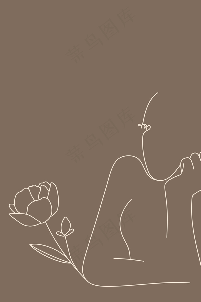 女性线条艺术eps,ai矢量模版下载