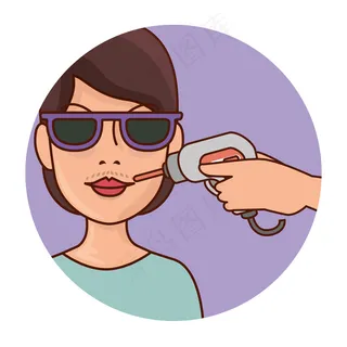 用脱毛工具的女人