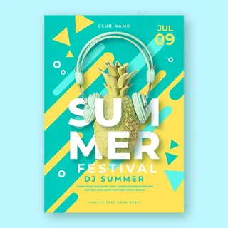 夏季派对海报模板