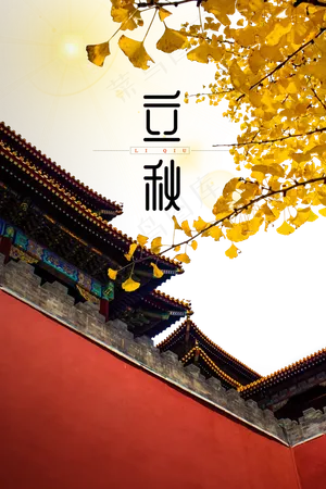 立秋中国风屋檐