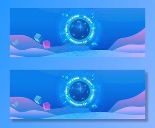 双十一淘宝炫彩简约蓝色banner