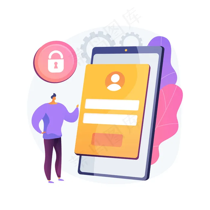 登录页抽象概念图eps,ai矢量模版下载