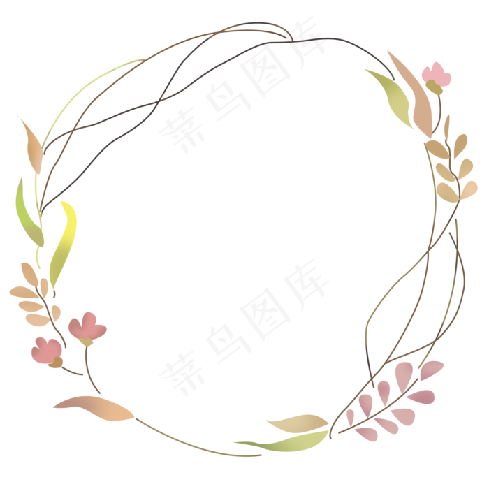 七夕清新植物状装饰边框