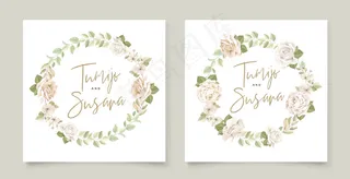 美丽玫瑰请柬模板