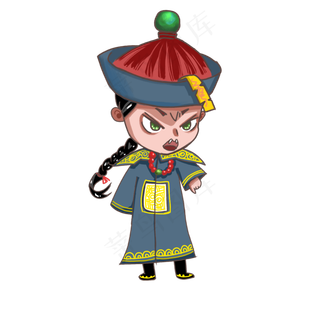 中元节小僵尸形象卡通