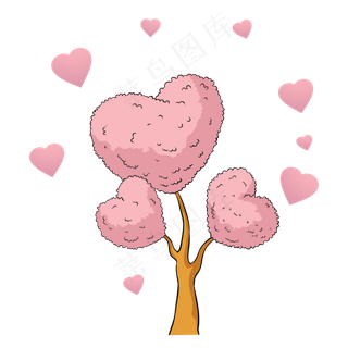 七夕情人节爱心许愿树