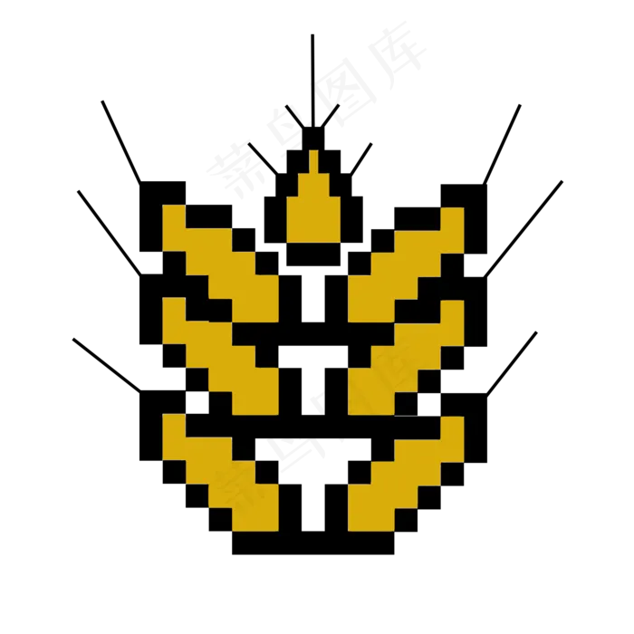手绘秋天金黄的麦穗(2000X2000(DPI:300))psd模版下载