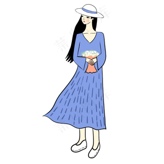 手绘卡通矢量可爱小清新秋季戴帽