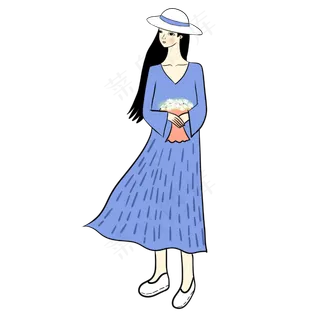 手绘卡通矢量可爱小清新秋季戴帽