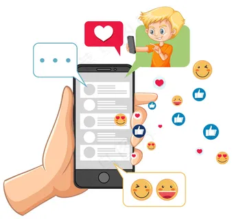 白色背景下独立的社交媒体图标主题智能手机