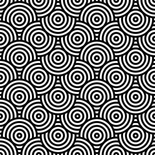 背景为黑白圆形图案