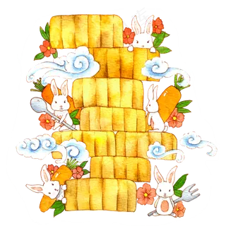 中秋八月十五佳节月饼玉兔装饰