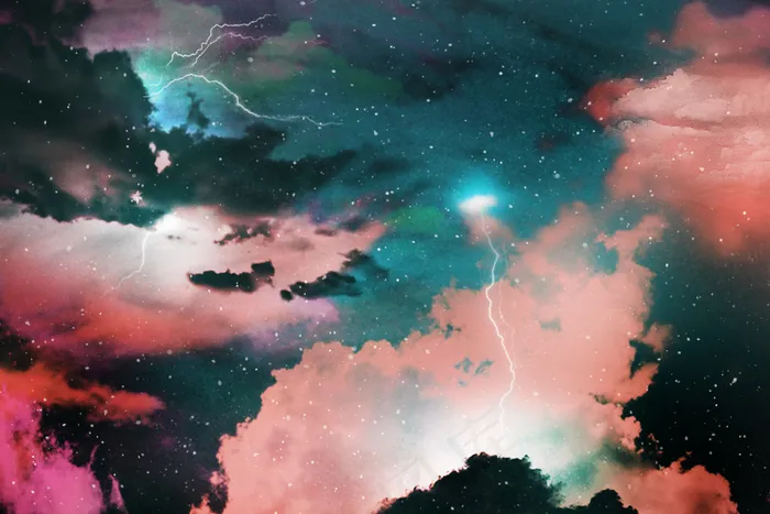 多彩抽象宇宙带纹理的背景