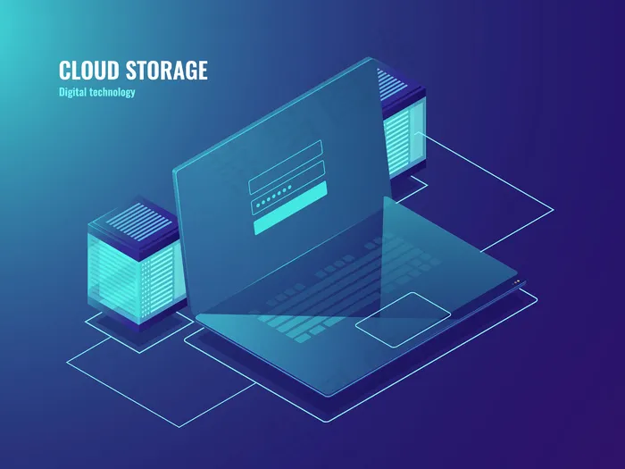 云文件存储、服务器机房、数据中心接入、带用户登录表的笔记本电脑屏幕eps,ai矢量模版下载