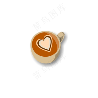 七夕情人节卡通可爱咖啡美食元素