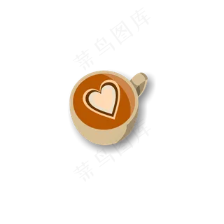 七夕情人节卡通可爱咖啡美食元素