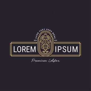 带有线条风格的现代龙虾标志