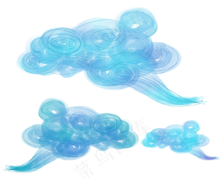 七夕节祥云纹手绘