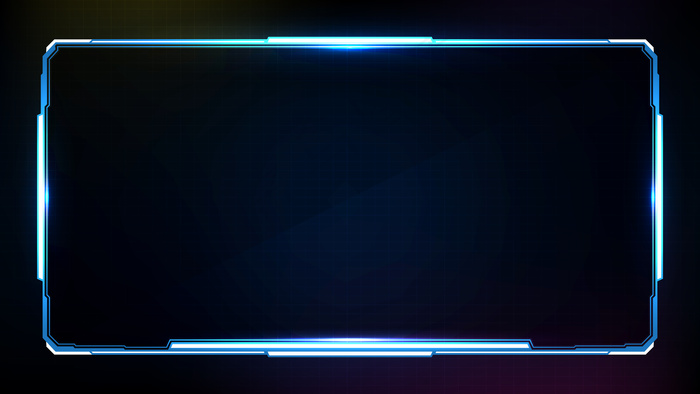 蓝色发光科技的抽象未来背景科幻框架hud ui