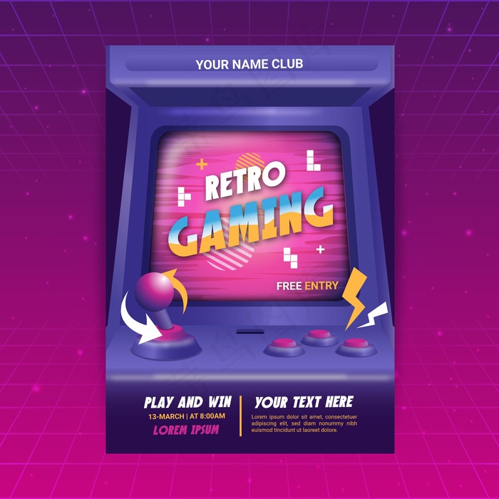 复古游戏宣传单,DM传单模板