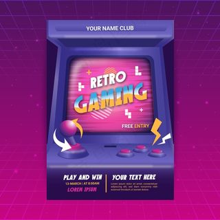 复古游戏宣传单,DM传单模板