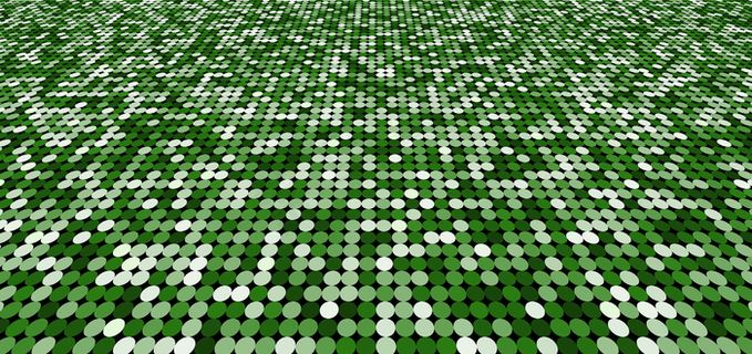 抽象图案绿色圆圈闪烁透视背景