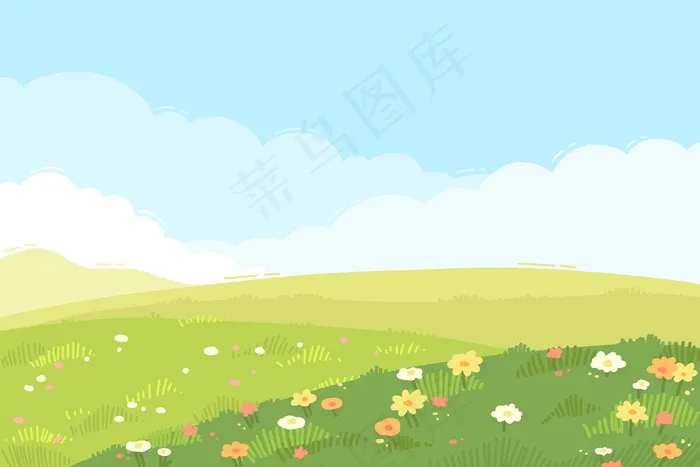 手绘春季壁纸eps,ai矢量模版下载