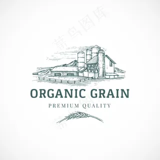 有机谷物升降机抽象标志、符号或标志模板。