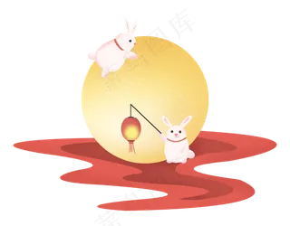 中秋节节日中秋佳节兔子月兔月亮