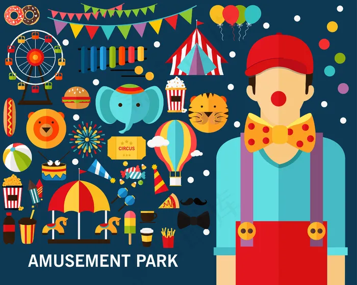 游乐园概念背景。eps,ai矢量模版下载