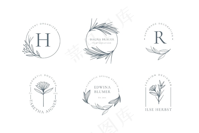 简约花卉标志系列