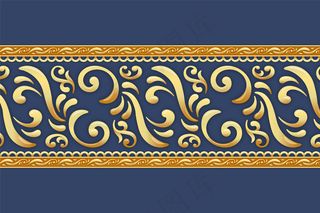 蓝色背景金色装饰边框