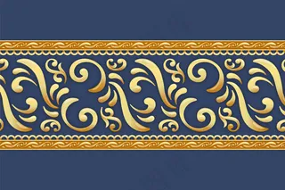 蓝色背景金色装饰边框