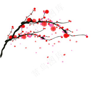 冬天梅花水墨中国风