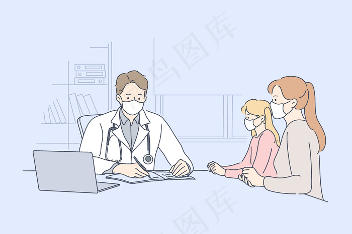 病人，检查，医学，冠状病毒，保健概念。