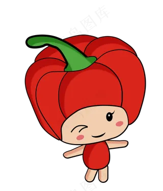 卡通灯笼椒初秋蔬菜