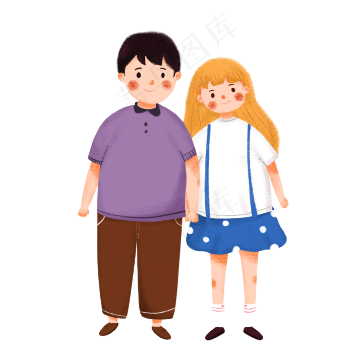 七夕卡通情侣人物
