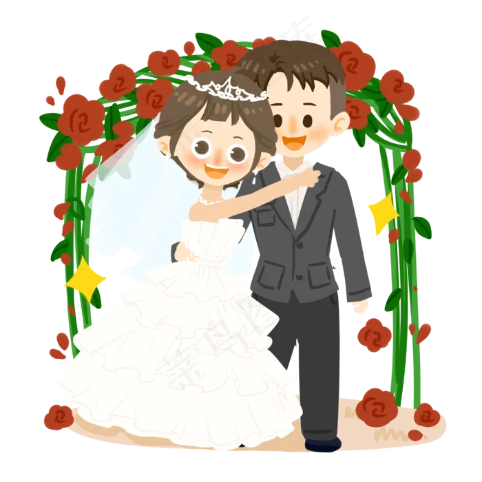 七夕情侣婚礼现场PNG素材(3000X3000(DPI:300))psd模版下载