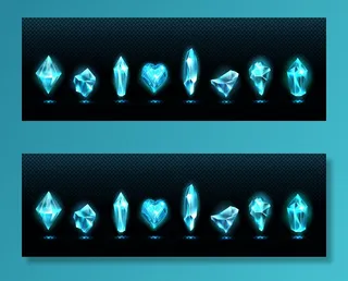 珍贵的祖母绿宝石，闪亮的蓝色玻璃水晶